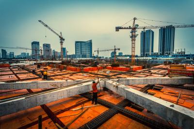 at a construction site